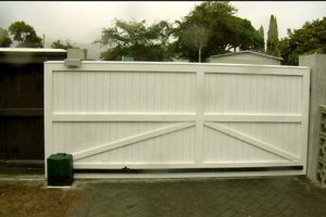 Sliding residential solid wood gate